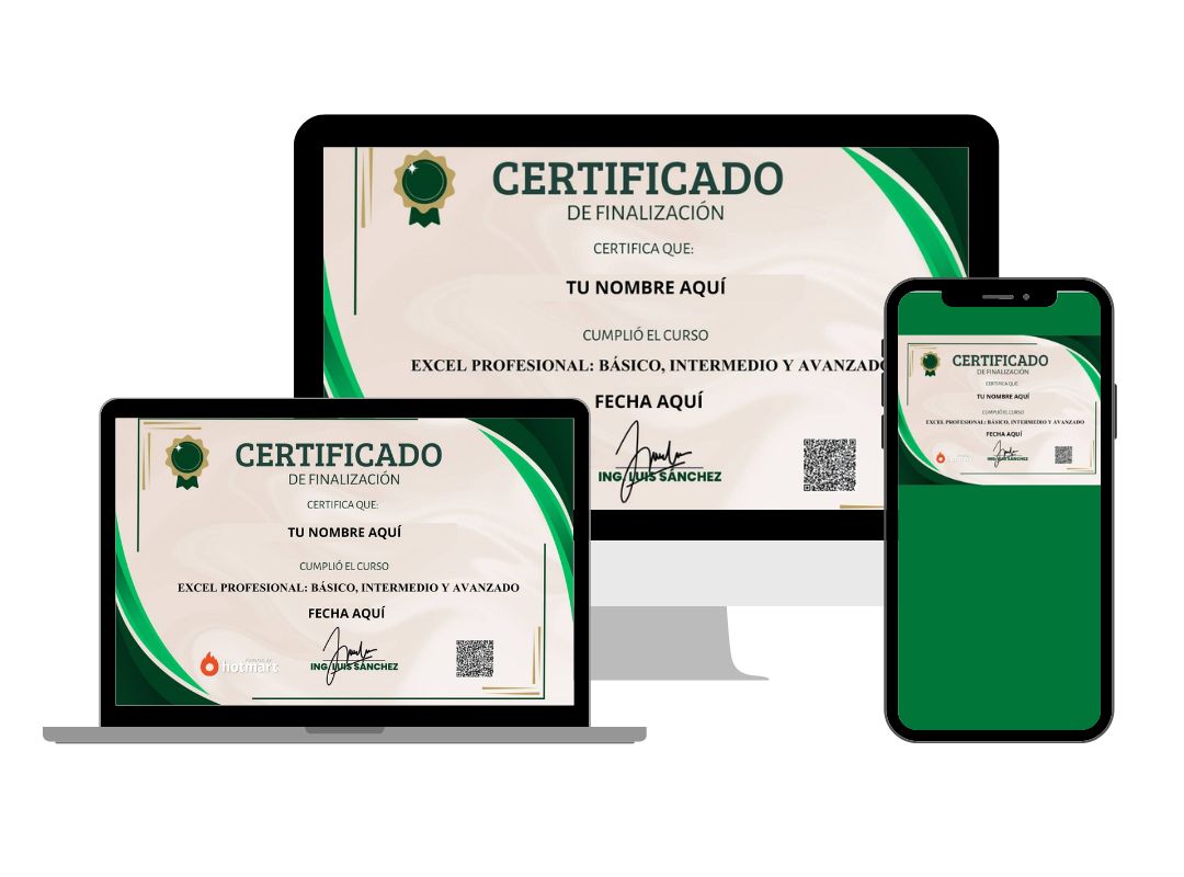 Excel Profesional Certificado de Finalizacion